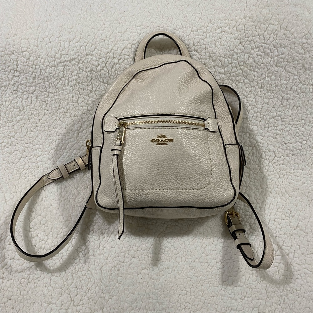 Coach Cream Leather Backpack